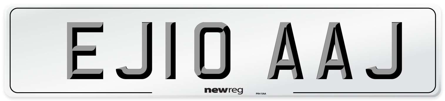 EJ10 AAJ Number Plate from New Reg